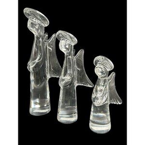 Tuscany Collection Angels 3 Lead Crystal Christmas Mid Century Modern 7"-9"-11'